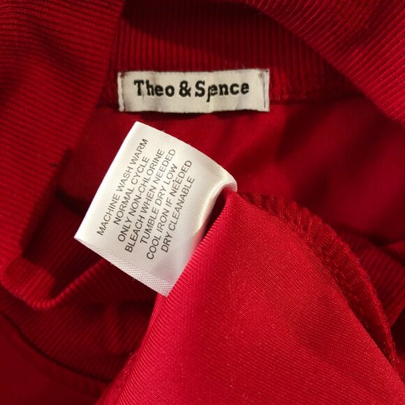 Theo & Spence Varsity Jacket Womens M Red/White Side Stripe Full Zip Long Sleeve - Picture 6 of 6